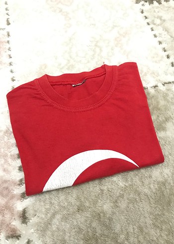 Kırmızı Çocuk Pamuk Tişört - Görsel 2