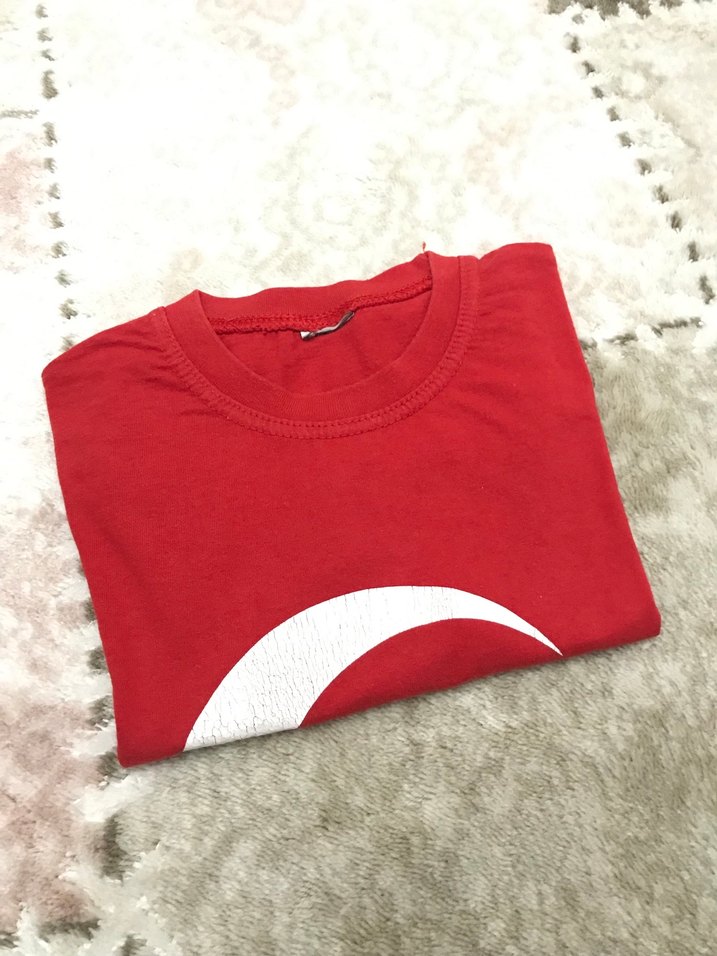 Kırmızı Çocuk Pamuk Tişört - Görsel 2