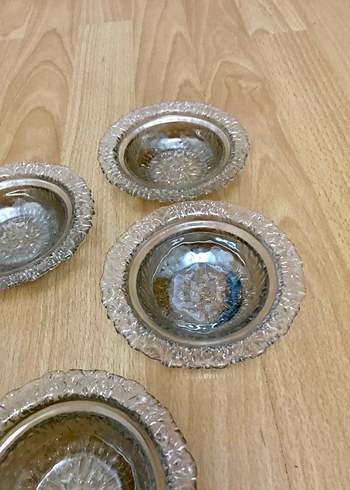 Vintage Şeffaf Cam Tabak Seti çerezlik - Görsel 6