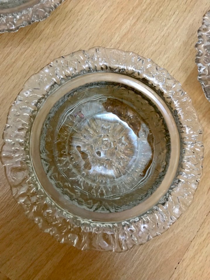 Vintage Şeffaf Cam Tabak Seti çerezlik - Görsel 2