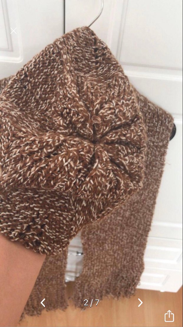 Örgü Kadın Bere - Bohem Tarz atkı - Görsel 2