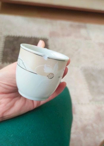 Beyaz ve Gri Desenli 5lı Kahve Fincan Seti - Görsel 4