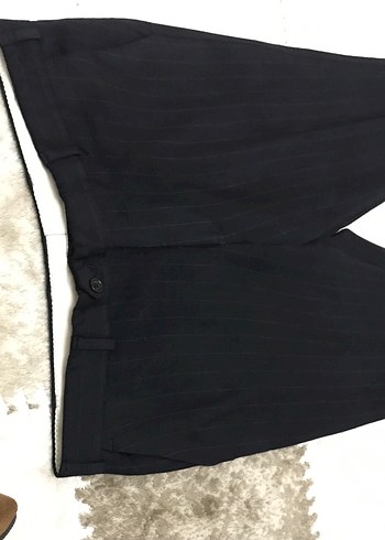 Lacivert çizgili Erkek Kumaş Pantolon - Görsel 2