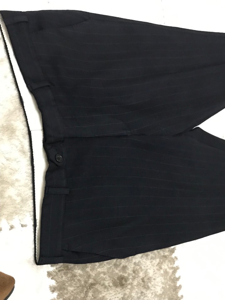 Lacivert çizgili Erkek Kumaş Pantolon - Görsel 2