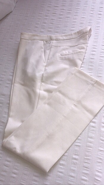 Puane 4 cepli beyaz kumaş pantolon