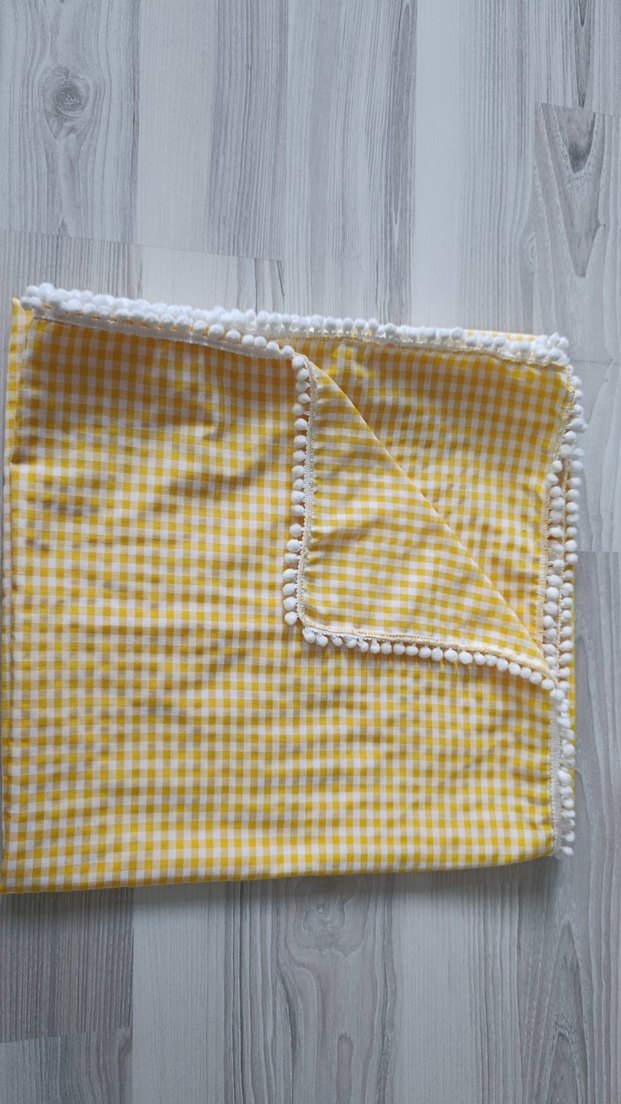 Sarı Ekose Bohem Masa Örtüsü özel dikim - Görsel 3