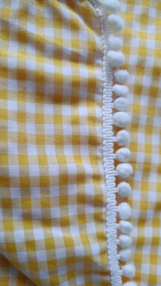 Sarı Ekose Bohem Masa Örtüsü özel dikim - Görsel 2