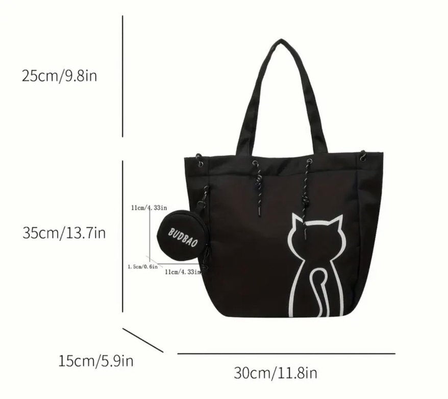 Siyah Baskılı Kadın Omuz Çantası - Görsel 2