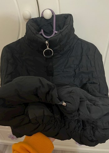 Siyah Gotik Yüksek Yakalı Kadın Mont - Görsel 4