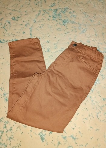 8 Yaş Beden çıtçıtlı Pantolon kiremit rengi