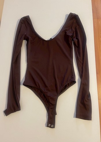 Kahverengi V Yakalı Uzun Kollu Kadın Bluz - Görsel 3