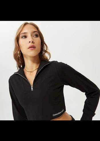 Calvin Klein Kadın Yarım Fermuarlı Sweatshirt - Görsel 5