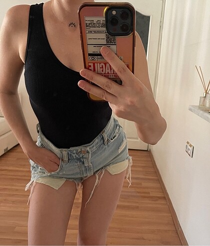 xs Beden siyah Renk Zara tek omuzlu body