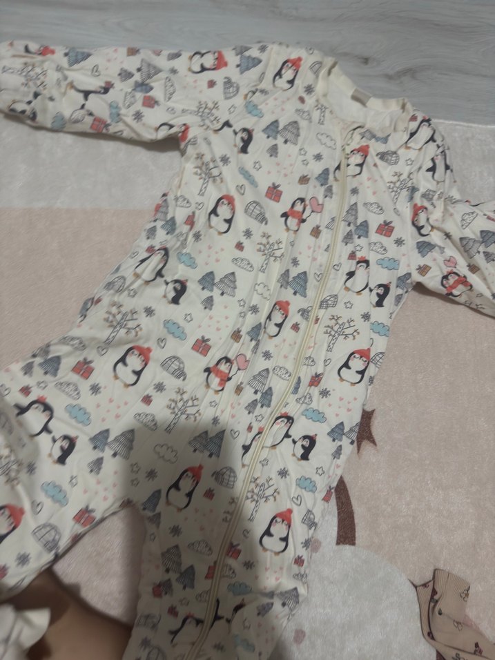 Bebek Kız Baskılı Beyaz Kar uyku  Tulumu Lc waikiki - Görsel 2