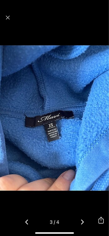 xs Beden mavi baskılı sweatshirt