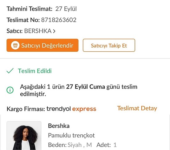 Bershka bershka siyah trençkot
