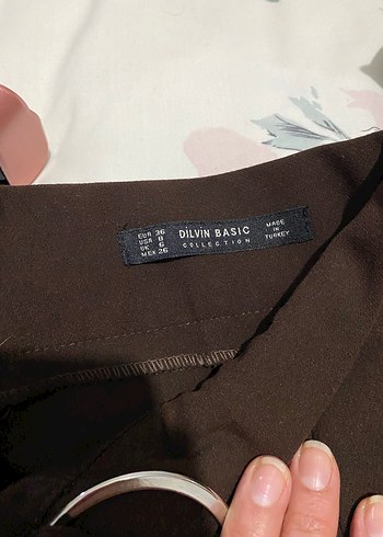 Kemerli Kahverengi Kadın Kumaş Pantolon - Görsel 6