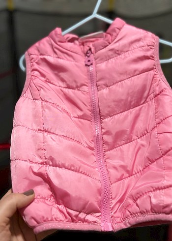 Kız Çocuk Pembe Fermuarlı Yelek - Görsel 4