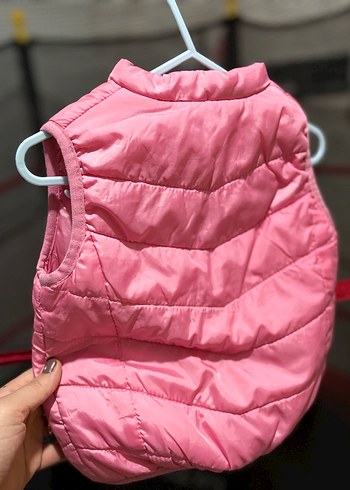 Kız Çocuk Pembe Fermuarlı Yelek - Görsel 2