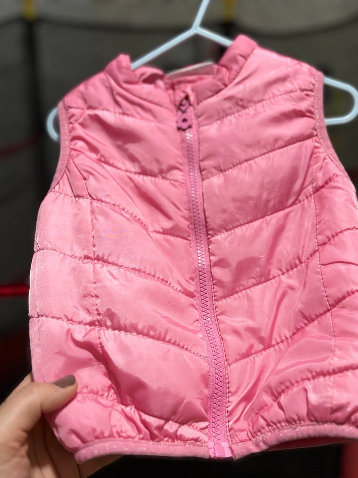 Kız Çocuk Pembe Fermuarlı Yelek - Görsel 4