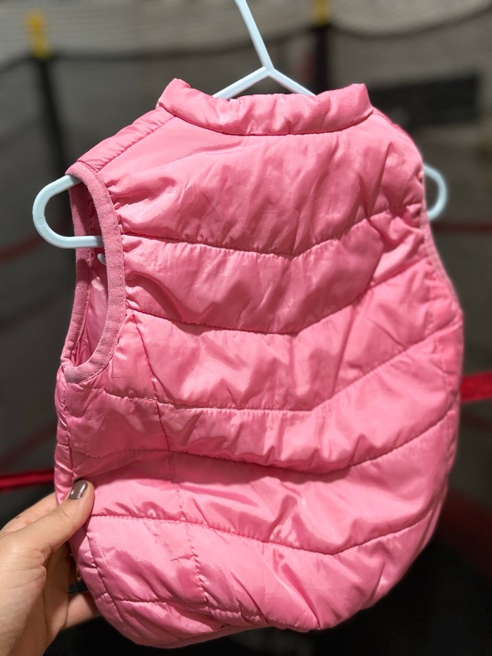 Kız Çocuk Pembe Fermuarlı Yelek - Görsel 2