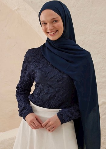 Freshscarf Rami gece mavisi şal