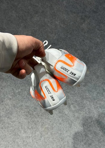 NİKE AİR ZOOM BEYAZ TURUNCU KRAMPON - Görsel 2