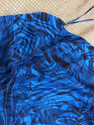 xs Beden mavi Renk Mavi uzun kollu şifon berskha bluz