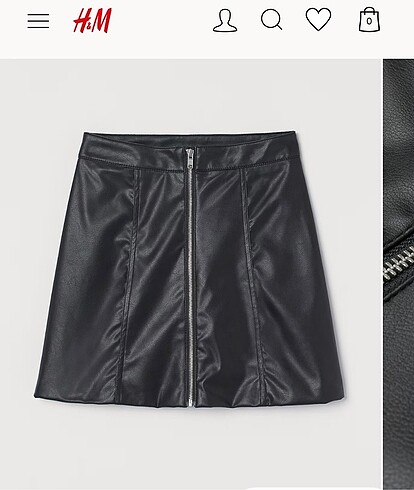 H&M siyah deri etek