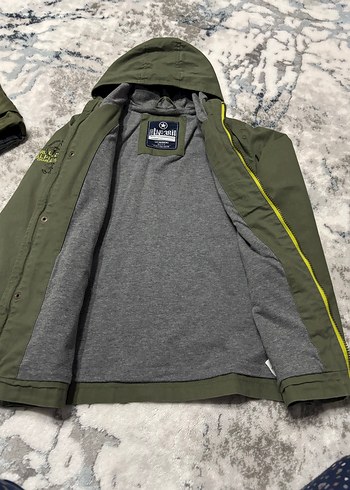 Erkek Çocuk Haki Kapüşonlu mevsimlik mont - Görsel 2