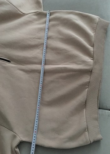 xxl Beden Bej Yarım Fermuarlı Kadın Sweatshirt