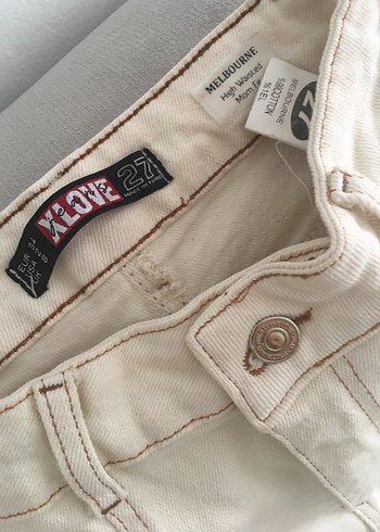 Diğer Krem Beyaz Midi Denim Kadın Pantolon