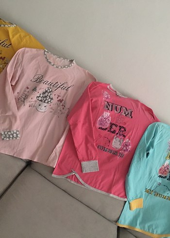 13-14 Yaş Beden Adet Fiatın Mavi Baskılı Kız Çocuk Uzun Kollu Tişört