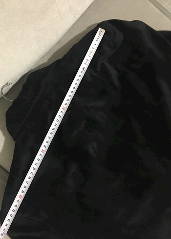 Düğmeli Siyah Süet Midi Kadın Kaban - Görsel 13