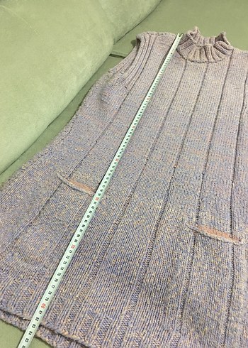 El örgüsü kalın Yelek lila pembe - Görsel 5