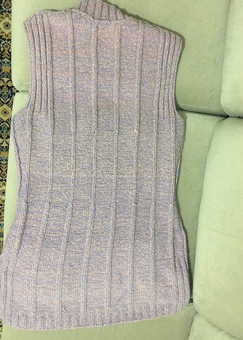 El örgüsü kalın Yelek lila pembe - Görsel 14
