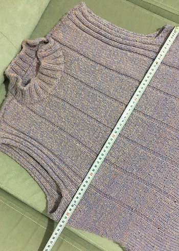 El örgüsü kalın Yelek lila pembe - Görsel 12