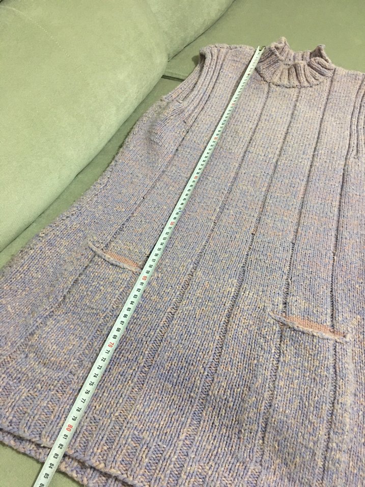 El örgüsü kalın Yelek lila pembe - Görsel 5