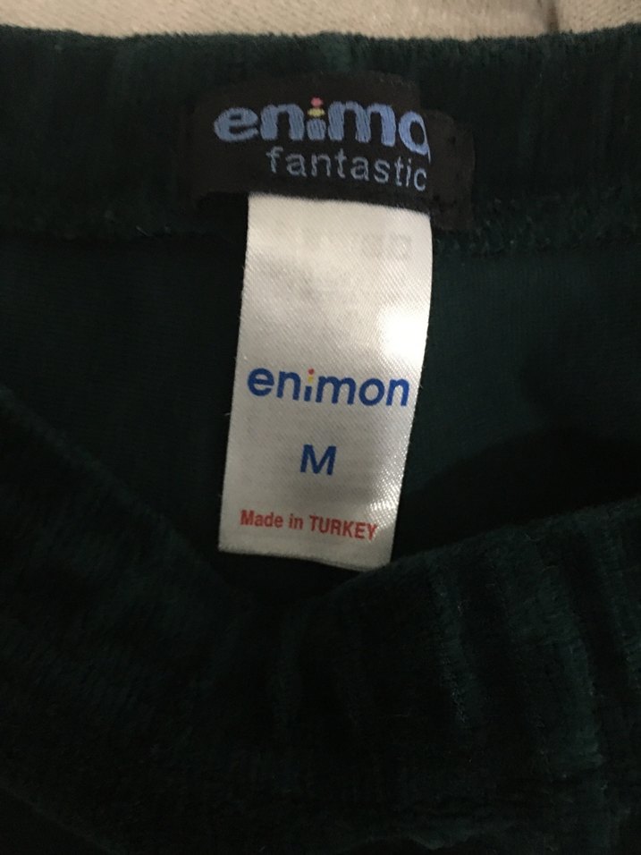 Koyu yeşil kadife koyu lacivert pamuklu - Görsel 5