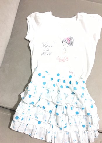 Beyaz Puantiyeli Kız Çocuk Etek - Görsel 11