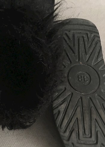 Siyah Peluş Detaylı Kadın Dolgu Topuk Bot - Görsel 6