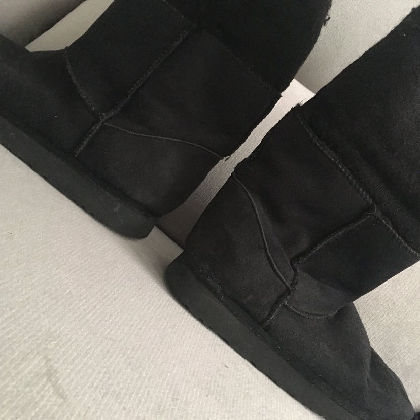 Siyah Peluş Detaylı Kadın Dolgu Topuk Bot - Görsel 2