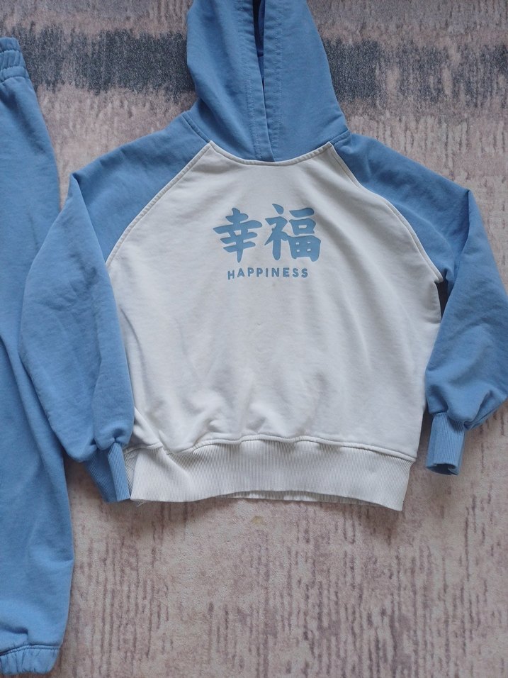 Mavi Kapüşonlu Sweatshirt ve Eşofman Takımı - Görsel 2