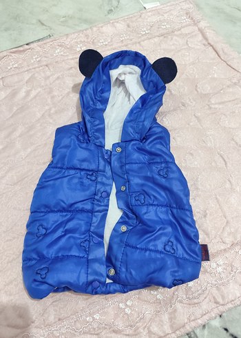 Kapüşonlu Mavi Erkek Çocuk Yelek - Görsel 2