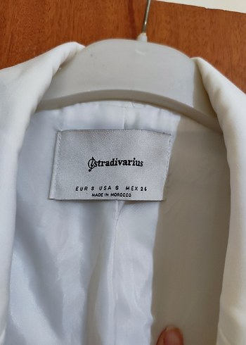 Düğmeli Beyaz Kadın Midi Blazer - Görsel 4