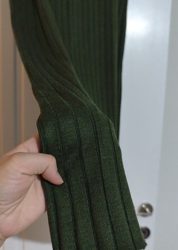 Kadın Uzun Piliseli Yün Etek - Haki - Görsel 2