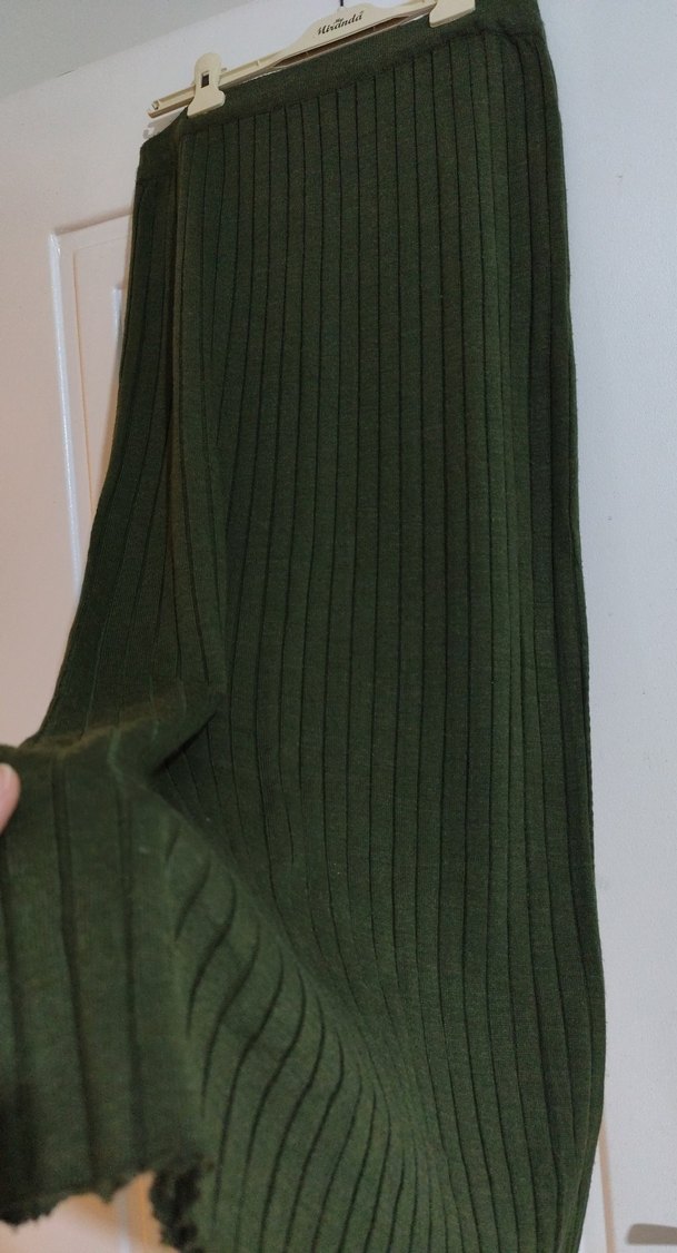 Kadın Uzun Piliseli Yün Etek - Haki - Görsel 3