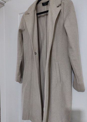 Bej Midi Kaban, Regular Fit, Uzun Kollu - Görsel 4