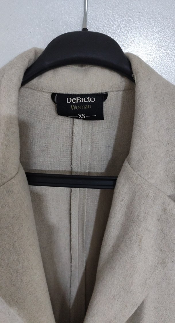 Bej Midi Kaban, Regular Fit, Uzun Kollu - Görsel 2