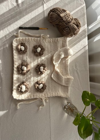 Kız Çocuk Bohem Örgü Yelek - Görsel 2